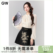 gw大码女装新中式，轻国风衬衫2024夏季微胖mm气质高级感上衣