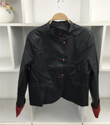 中国风新中式皮衣春季女士显瘦短款黑色pu皮衣皮外套夹克时尚气质