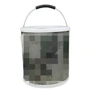 户外迷彩折叠水桶便携式软底桶应急野外废液收集桶垂钓水盆