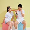 YONEX尤尼克斯韩国羽毛球服男女运动装速干时尚短袖短裤