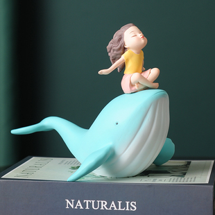 鲸鱼摆件鱼家居装饰品海洋书桌书架高级感家里小众女孩生日小礼物