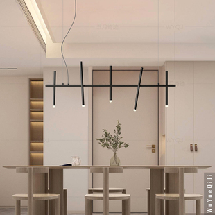 个性创意网红中岛台餐厅吧台，长条吊灯简约设计茶室展厅后现代灯具