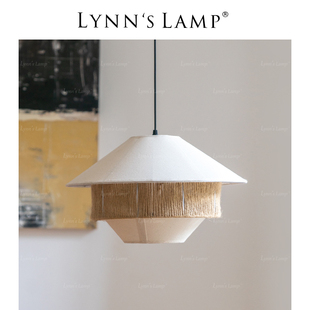 lynn's立意法式布艺编织吊灯，餐厅卧室美式田园，风房间温馨棉线灯