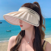 遮阳帽女夏季空顶贝壳帽，防晒防紫外线，户外出游大檐遮脸太阳帽