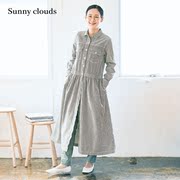 桑妮库拉/Sunny clouds 女式纯棉工装风条纹牛仔连衣裙