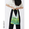梵高油画麦田帆布包时尚手提水桶包女印花文艺大容量单肩包