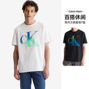 Calvin Klein/凯文克莱CK短袖男装休闲纯棉印花LOGO圆领T恤男夏装