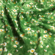 夏凉绿色小雏菊全棉面料舒适透气柔软连衣裙衬衫薄外套时装布料