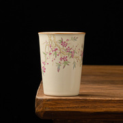 米黄汝窑可乐杯主人杯茶杯家用陶瓷水杯个人专用功夫茶具创意单杯