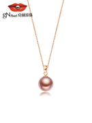 京润珍珠归语g18k金淡水(金淡水，)有核，珍珠吊坠10-11mm项链轻奢优雅款珠宝