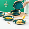 北欧轻奢盘子菜盘家用2024陶瓷釉下彩大餐盘碗盘套装餐具碟子