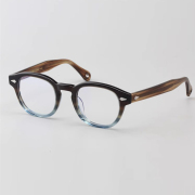 德普眼镜框复古手工板材眼镜架配近视眼睛框镜架男大脸黑框潮6181