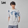 Lee商场同款24早春舒适版水墨画印花图案白色男短袖T恤潮流