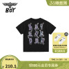 BOYLONDON潮牌男女童装宽松休闲柔软透气纯棉短袖T恤秋K01003