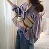 2024春装紫色长袖雪纺衬衫女小众设计感慵懒风衬衣法式高级感上衣