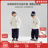 男童工装假两件毛绒外套，中大童冬款防风，立领保暖加厚加绒棉服潮