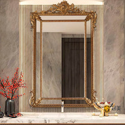 法式复古化妆镜玄关装饰镜挂墙雕花欧式卫生间壁挂洗漱台浴室镜子