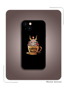 恶魔咖啡手机壳适用于苹果iPhone15ProMax防摔VIVO硅胶OPPO华为荣耀小米红米一加三星小众个性全包玻璃保护套