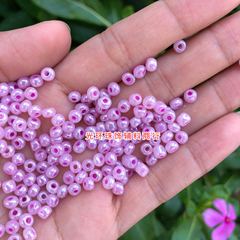 DIY散珠3.6mm油光粉紫色米珠浅紫色珠子手工串珠材料饰品配件
