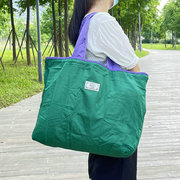 大号折叠购物袋便携环保袋防水超市，买菜包妈妈(包妈妈，)外出抽绳束口手提袋