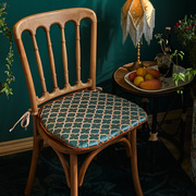 偏爱集美式轻f奢椅垫复古自然风丝绵刺绣工艺防滑椅子垫法式椅坐
