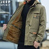 jeep吉普秋冬大码棉衣，冬装男士加绒加厚宽松上衣保暖时尚夹克外套