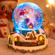 飘雪花圣诞火车旋转水晶球音乐盒八音盒生日圣诞节礼物送儿童小孩