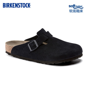 birkenstock包头男女款牛皮，绒面革软底软木拖鞋boston系列