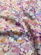 全棉布料数码印花 紫色花瓣多规格面料连衣裙衬衫包包风衣外套diy