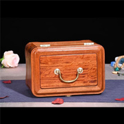 大红酸枝红木首饰盒带锁双层中式实木质复古手饰品盒收纳盒密码锁