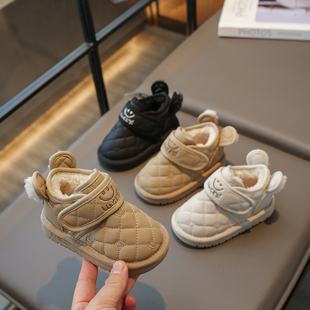宝宝雪地靴冬季加绒保暖儿童棉鞋，1一3岁女童，婴儿鞋子男软底学步鞋