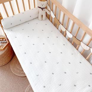 婴儿床床笠纯棉a类夹棉，拼接床床单宝宝床垫套定制ins新生儿童床罩