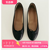 韩版2023urbanic30同款 山羊皮 蝴蝶结 低跟 芭蕾鞋舒适浅口单鞋