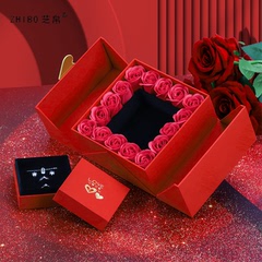 芝帛玫瑰花盒求结婚仪式礼盒首饰收纳盒首饰盒对戒指盒情人节送礼