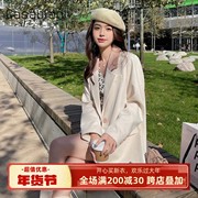 Casablank2022秋季韩版撞色长袖单排扣宽松通勤女士西装外套