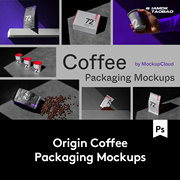 现代高级咖啡店品牌vi设计纸杯名片包装盒纸袋展示贴图ps样机模板