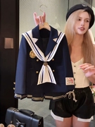 女童学院风套装海军领洋气时髦外套半身裙23秋装女宝宝JK制服
