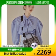 韩国直邮rosa.k手提斜挎包，复古时尚老花包包黑色中号rosa301242