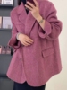 双面羊绒大衣女短款西装韩版2023秋小个子高端桑蚕丝毛呢外套