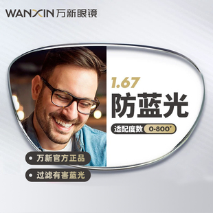 wanxin万新近视眼镜超轻半框商务，眼镜框男防蓝光眼镜可配度数