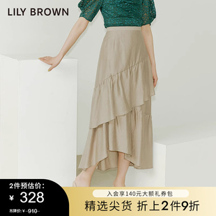 LILY BROWN春夏 气质高腰不对称半身蛋糕裙LWFS214012
