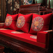 新中式沙发垫红木家具坐垫实木，罗汉床五件套带靠背，中国风乳胶垫子