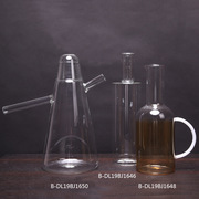 现简约北欧创意透明水壶酒玻璃工艺品摆件家居样板间软装饰品