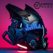 赛博朋克发光头盔面罩科技感电子面具全脸机能风未来战士角色扮演