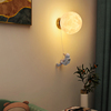 月球壁灯卧室床头灯现代简约宇航员儿童房灯客厅背景墙氛围护眼灯