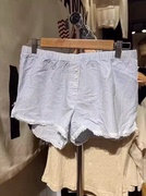 brandybaby美式蓝白条纹短裤，蕾丝花边平角裤，三粒扣居家热裤女