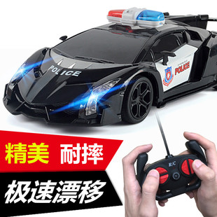 遥控汽车四驱高速警车，漂移赛车无线小男孩充电动迷你儿童跑车玩具