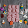 复活节兔子翻糖硅胶模具萝卜卡通，蛋糕模具巧克力模具鸡蛋鸟篮子