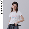 TYAKASHA塔卡沙T恤女小众设计半袖上衣短袖T恤女修身显瘦tee恤衫