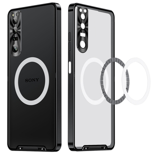 适用sony索尼xperia1iv手机壳金属边框xperia1v超薄护镜头手机套防摔索尼5v代10v10iv个性创意保护壳欧美简